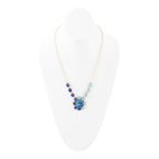 Duality Blue Lapis and Turquoise Golden Pendant Necklace